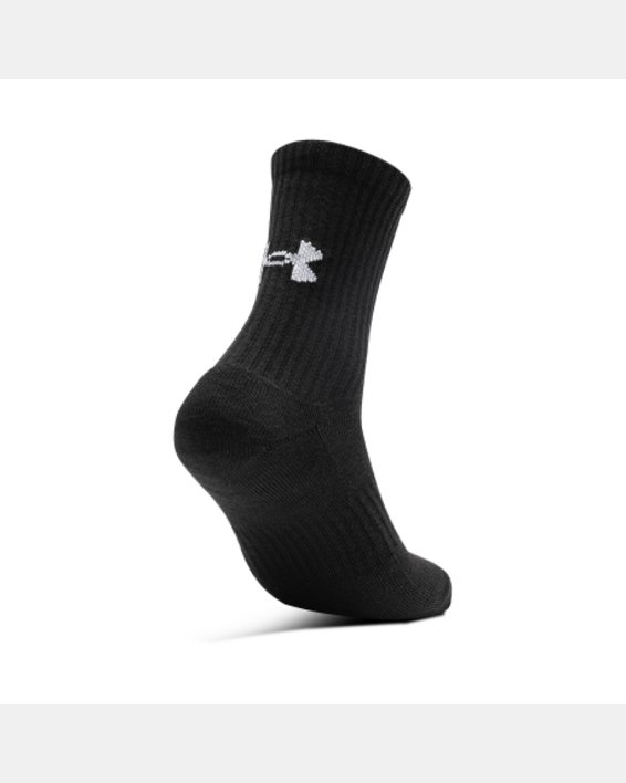 Unisex UA Core 3-Pack Mid-Crew Socks in Black image number 2